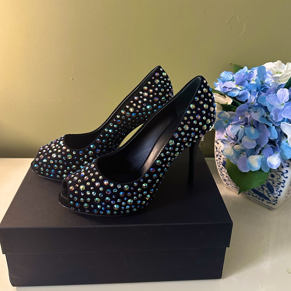 Giuseppe Zanotti Crystal Heels - Stunning, Made in Italy, Size 38 EU/ 8 US